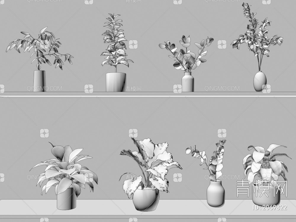 盆栽3D模型下载【ID:2069822】