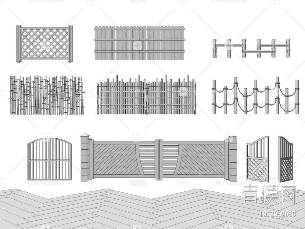 栏杆，栅栏3D模型下载【ID:2069580】