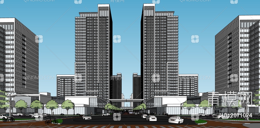 综合社区城市规划SU模型下载【ID:2071024】