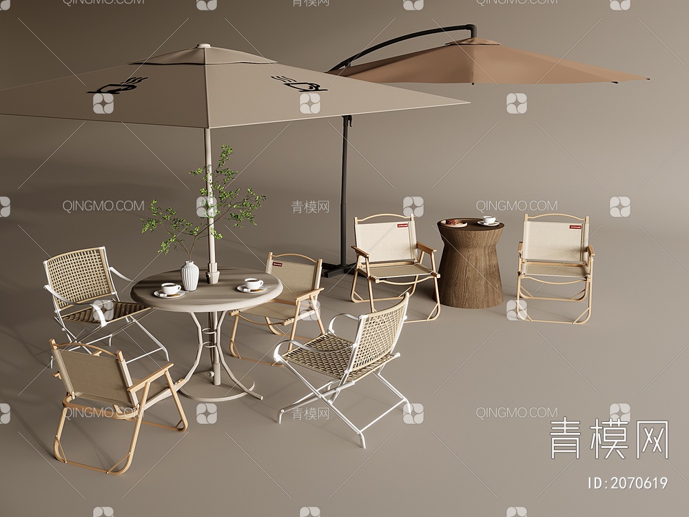 户外棚，休闲桌椅3D模型下载【ID:2070619】