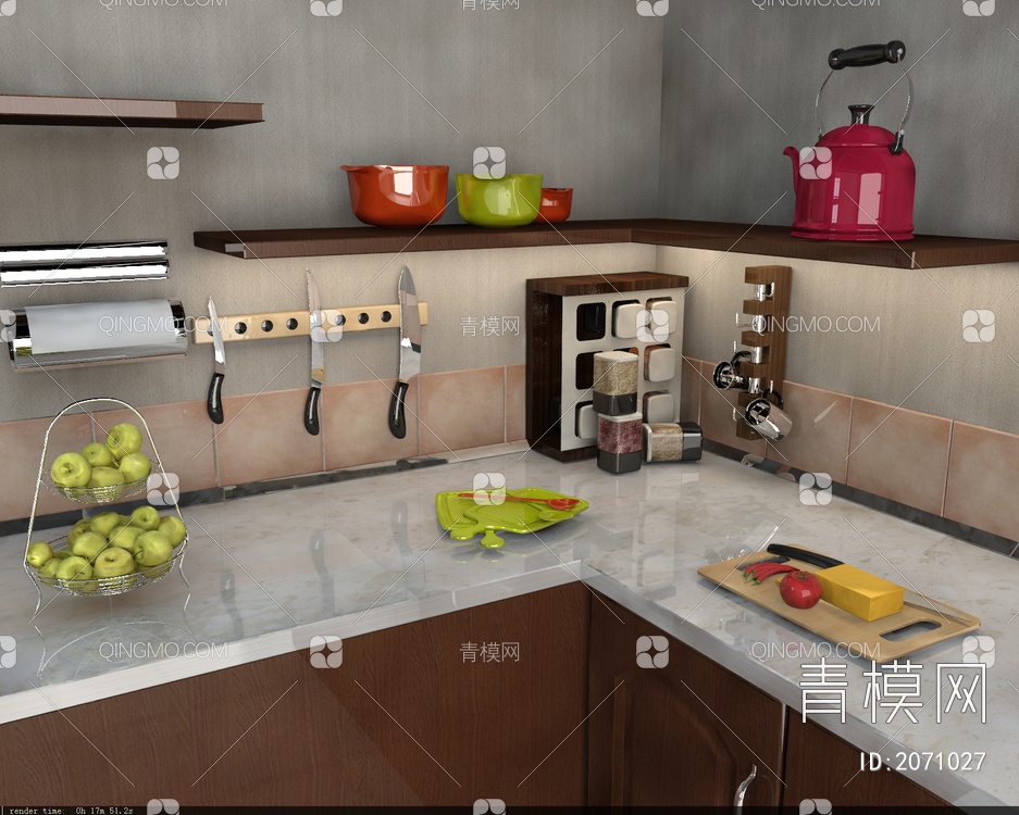 厨房小品3D模型下载【ID:2071027】