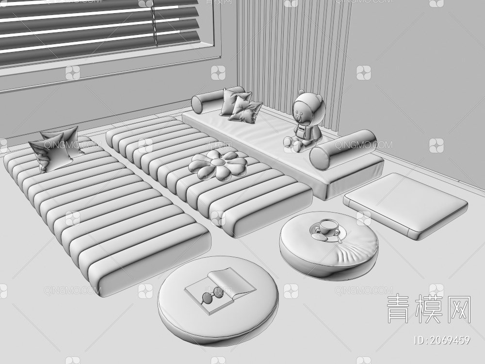 蒲团，坐垫，飘窗垫3D模型下载【ID:2069459】