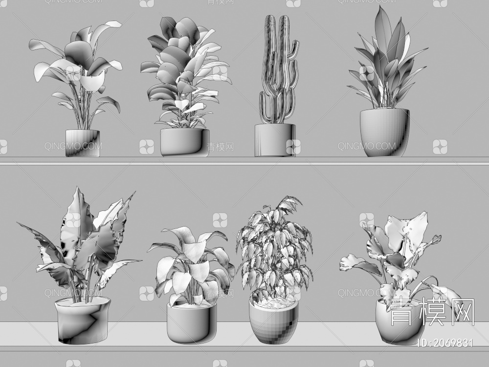 盆栽3D模型下载【ID:2069831】