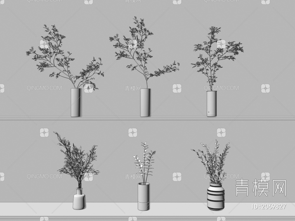 水生植物，植物摆件3D模型下载【ID:2069827】