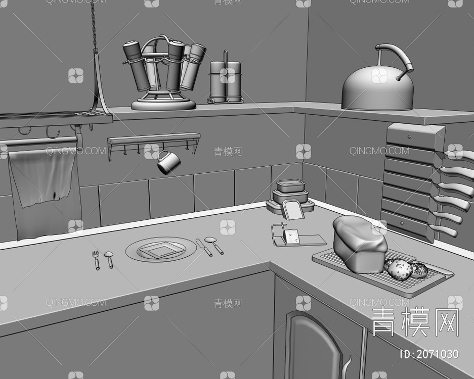 厨房小品3D模型下载【ID:2071030】