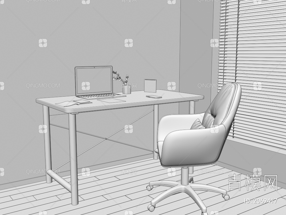 书桌椅3D模型下载【ID:2069417】