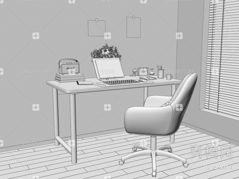 书桌椅3D模型下载【ID:2069414】