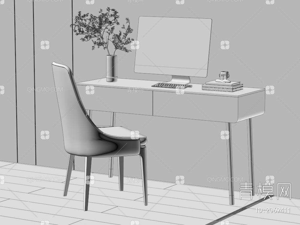 书桌椅3D模型下载【ID:2069411】