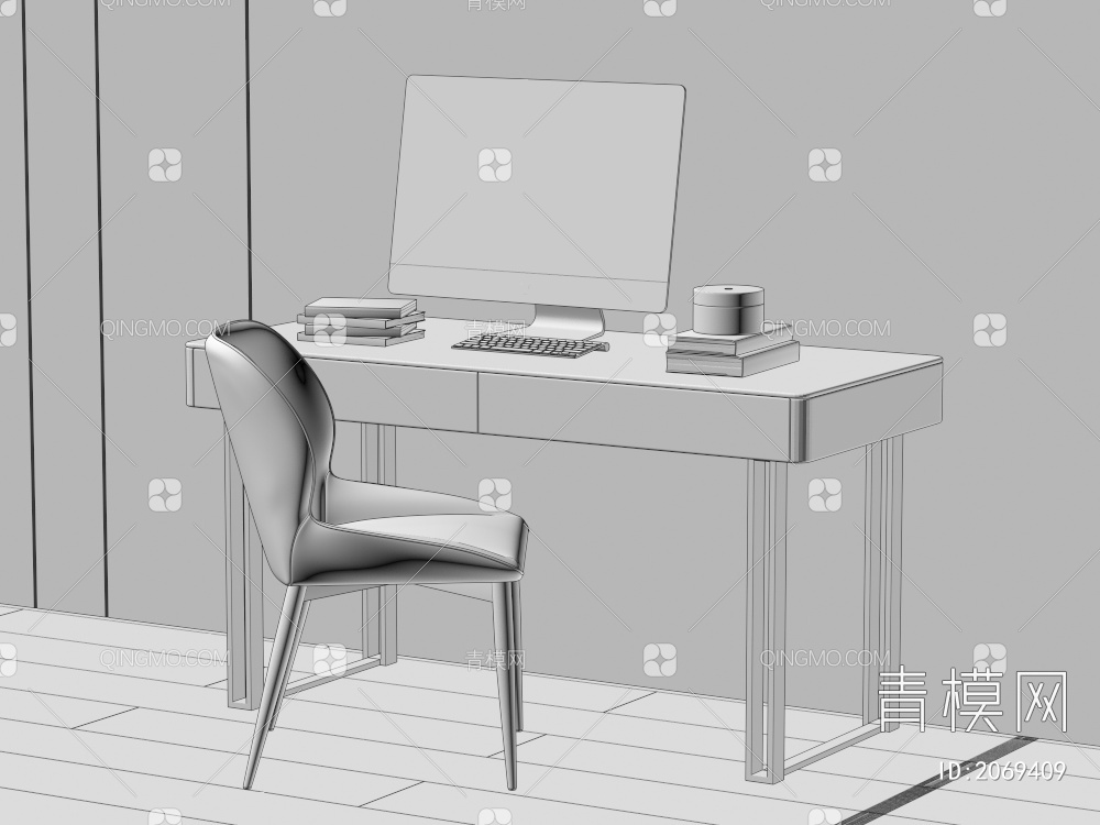 书桌椅3D模型下载【ID:2069409】