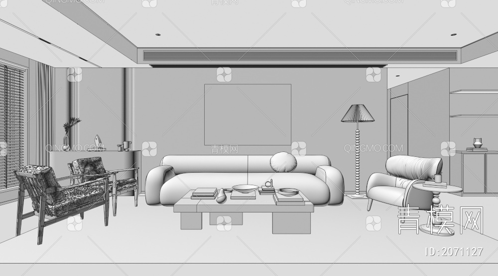 客厅3D模型下载【ID:2071127】