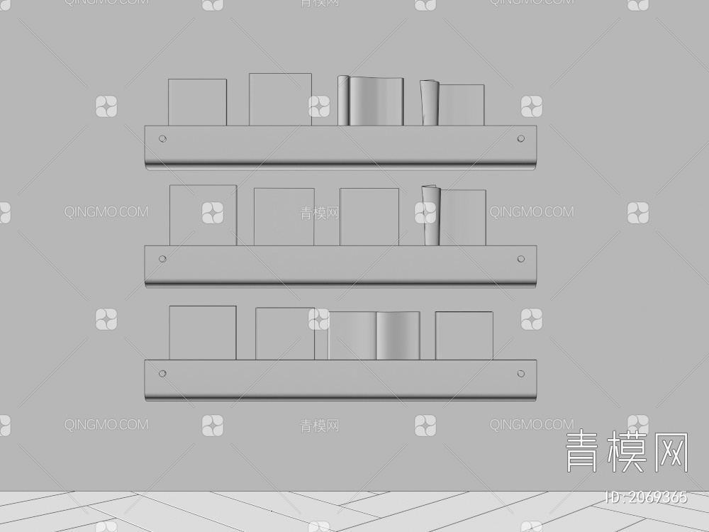 书架，置物架3D模型下载【ID:2069365】