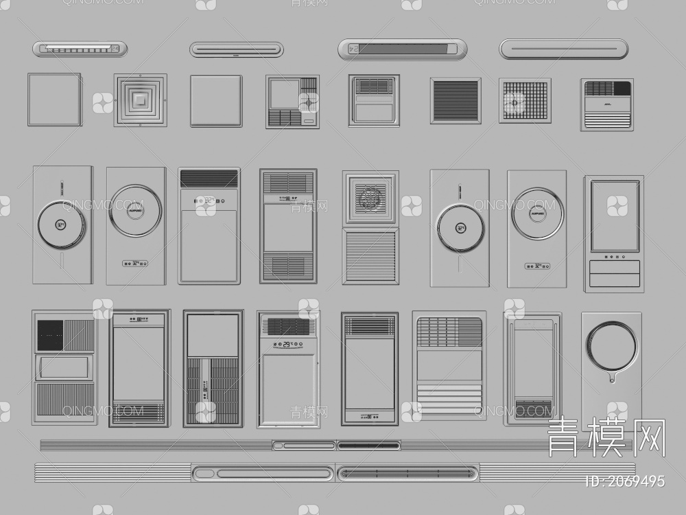 浴霸组合3D模型下载【ID:2069495】