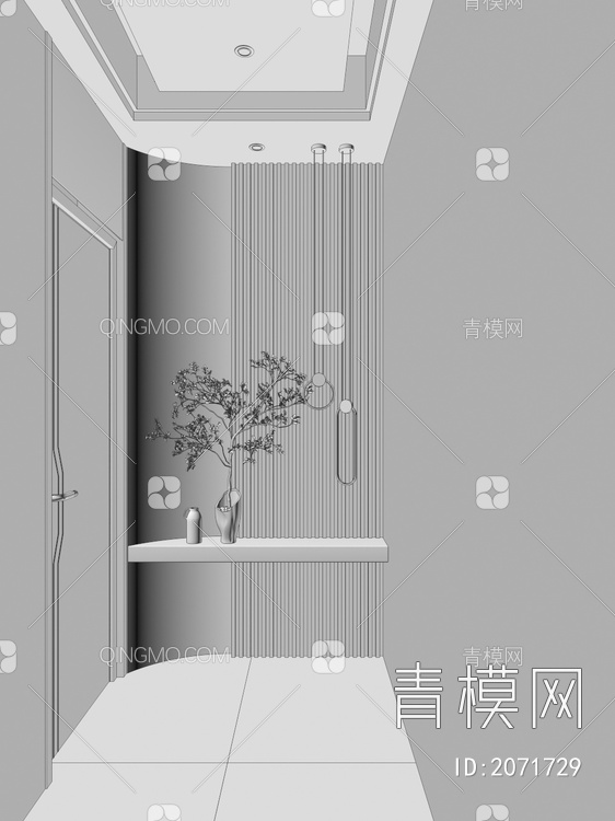 悬浮顶走廊端景玄关3D模型下载【ID:2071729】
