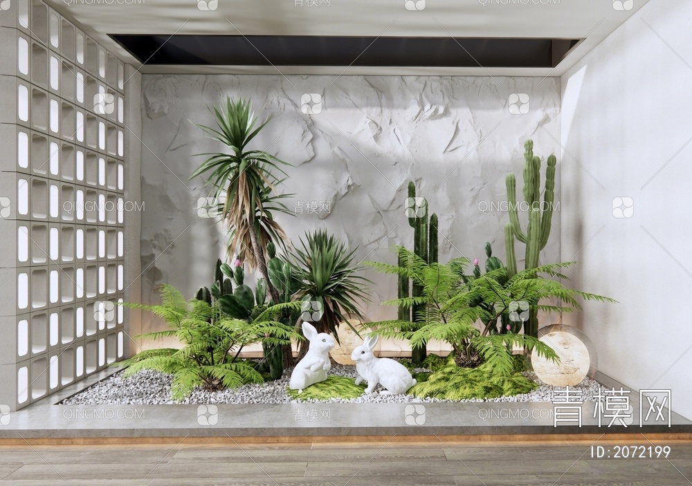 室内植物景观3D模型下载【ID:2072199】