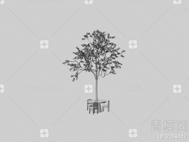 休闲桌椅3D模型下载【ID:2058442】