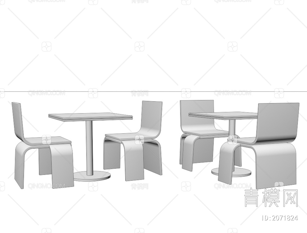 餐桌椅组合3D模型下载【ID:2071824】