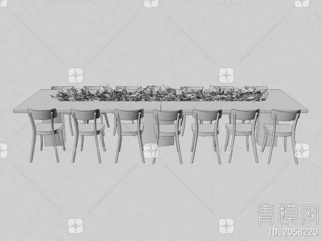 餐桌椅3D模型下载【ID:2058220】