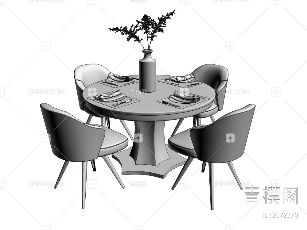 餐桌椅组合3D模型下载【ID:2072310】