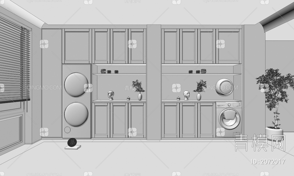 柜子 整体柜 餐边柜 阳台柜 储物柜 入户玄关柜3D模型下载【ID:2072017】