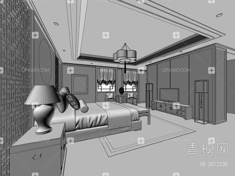 酒店客房3D模型下载【ID:2072235】