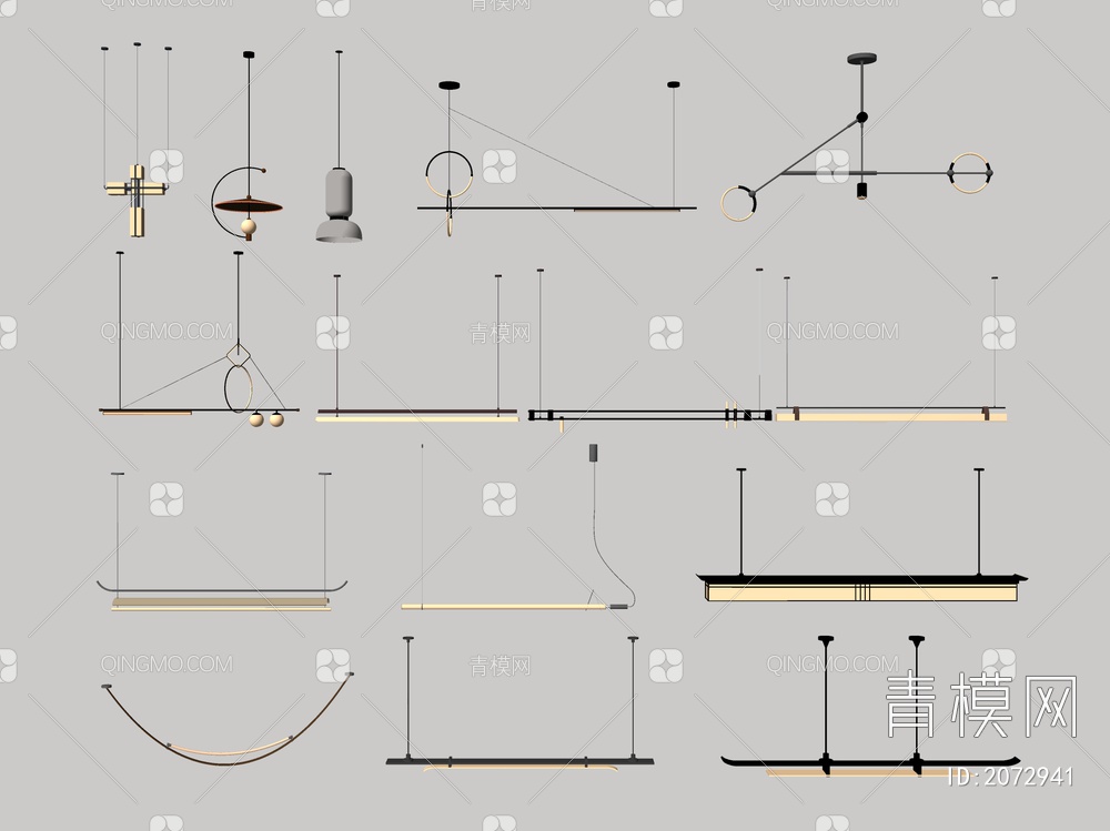 灯具组合SU模型下载【ID:2072941】