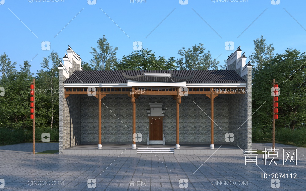 古建筑舞台3D模型下载【ID:2074112】