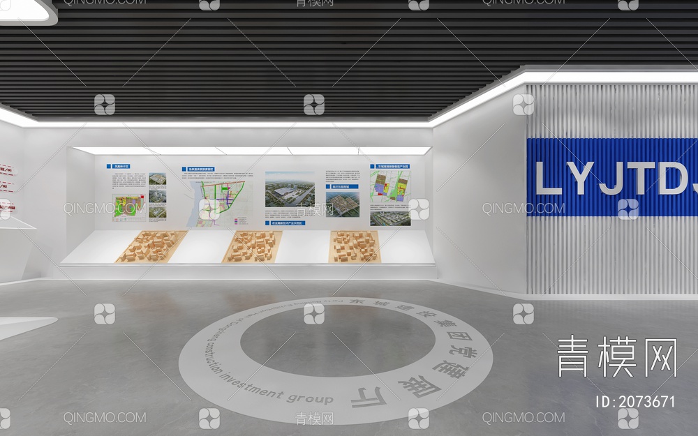 企业党建展厅 沙盘 互动触摸一体机3D模型下载【ID:2073671】