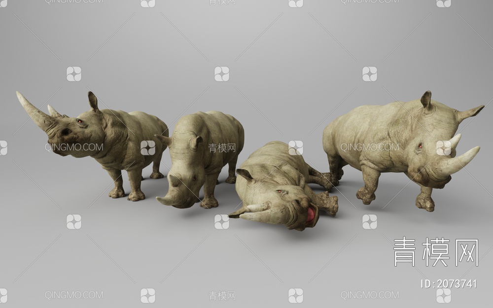 犀牛3D模型下载【ID:2073741】