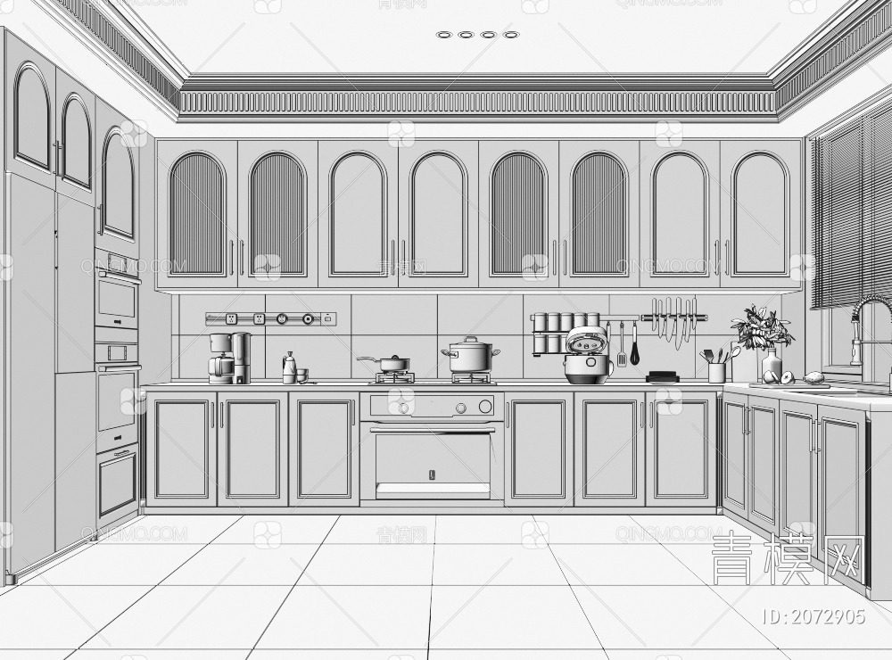 厨房 橱柜3D模型下载【ID:2072905】