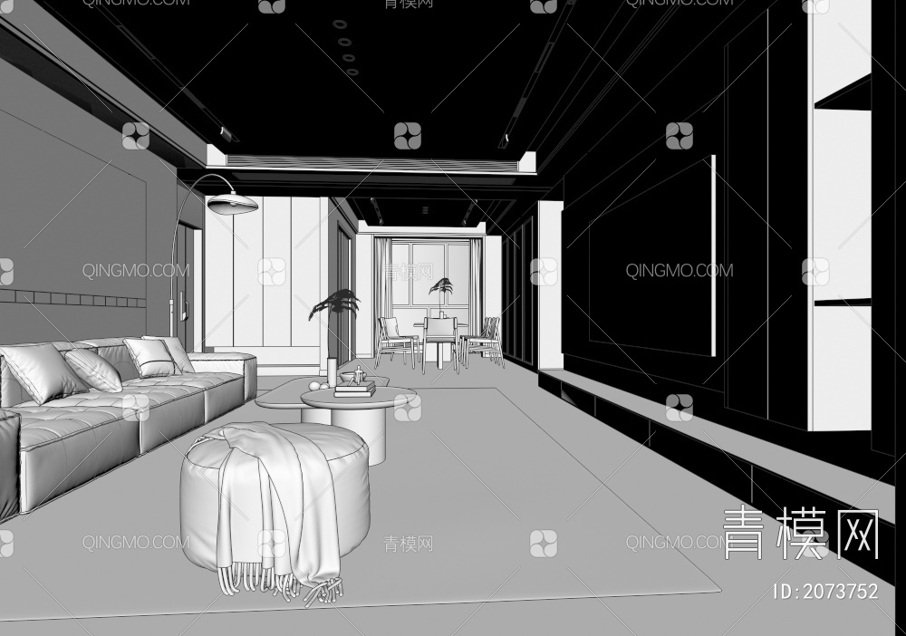 客餐厅3D模型下载【ID:2073752】