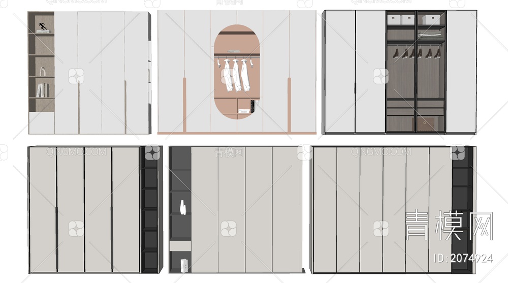衣柜 卧室衣柜 定制柜SU模型下载【ID:2074924】