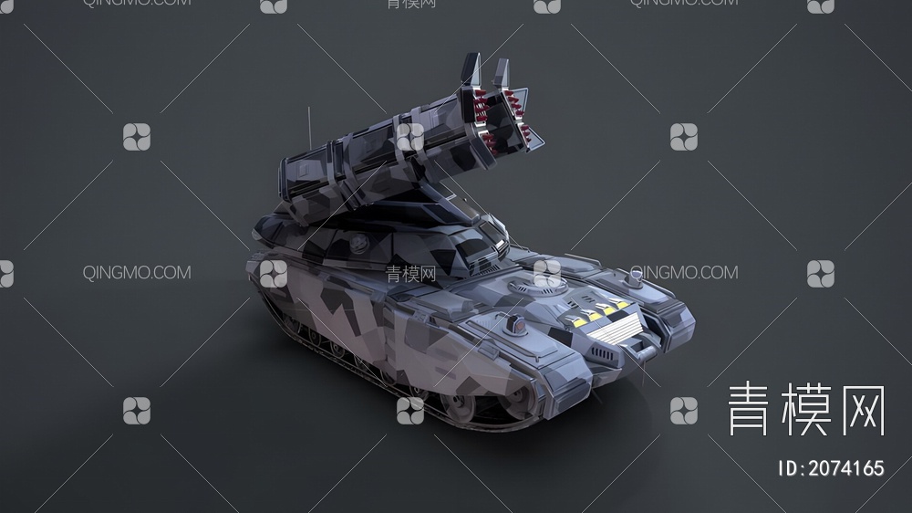 迷彩坦克3D模型下载【ID:2074165】