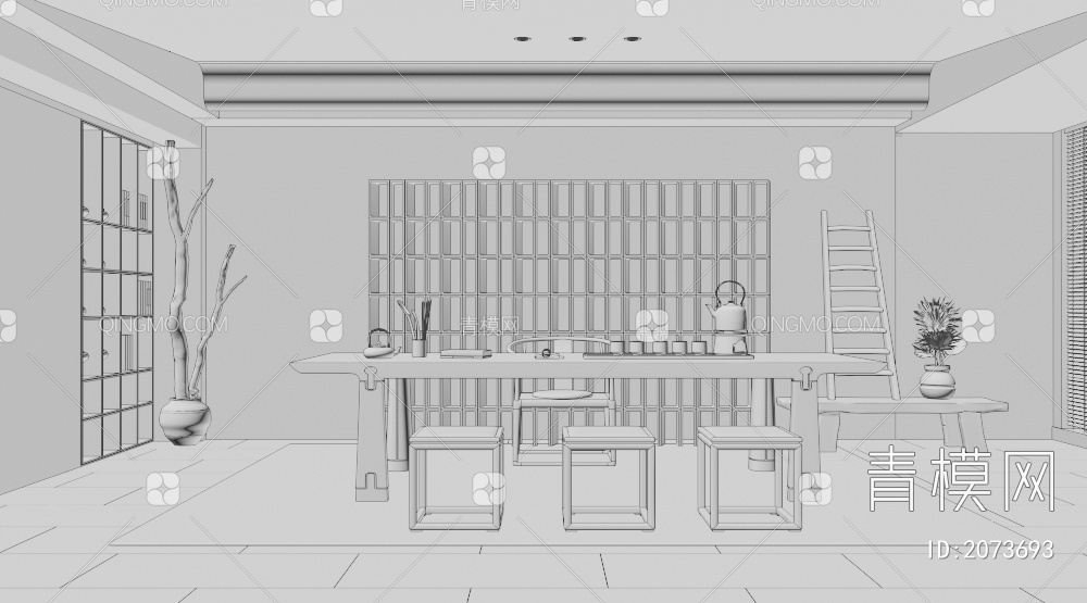 茶室3D模型下载【ID:2073693】