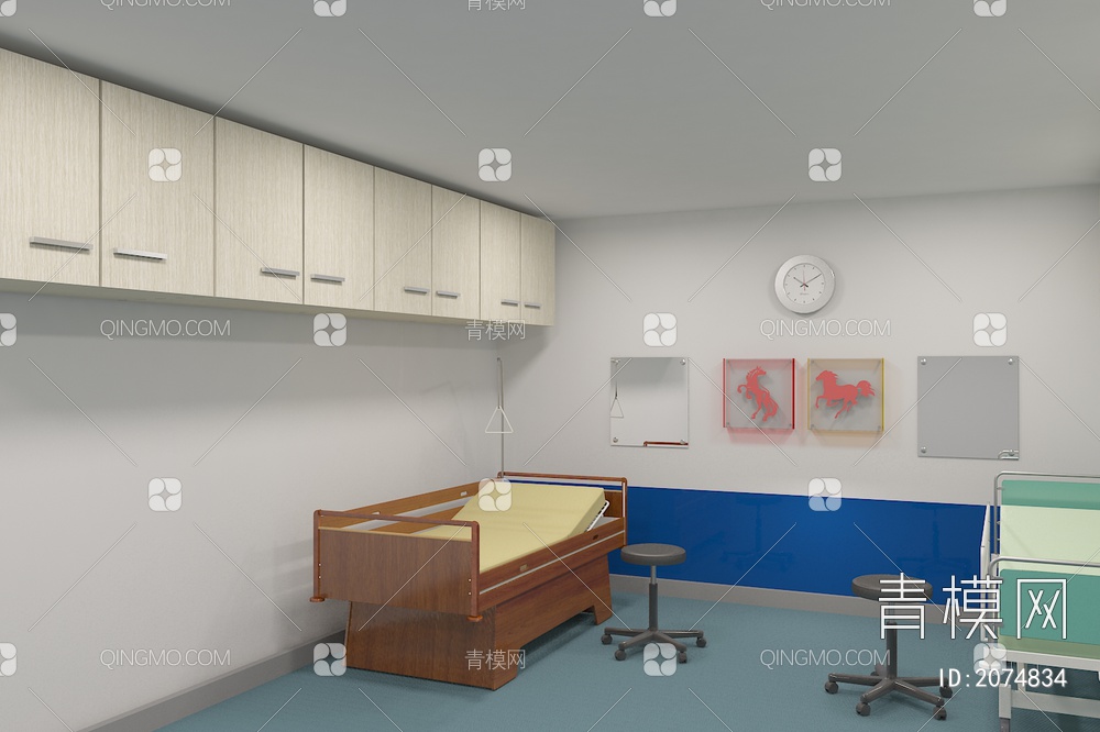 医院病床3D模型下载【ID:2074834】