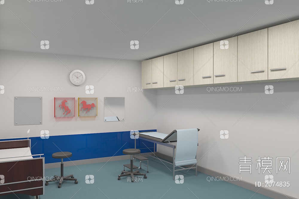 医院病床3D模型下载【ID:2074835】