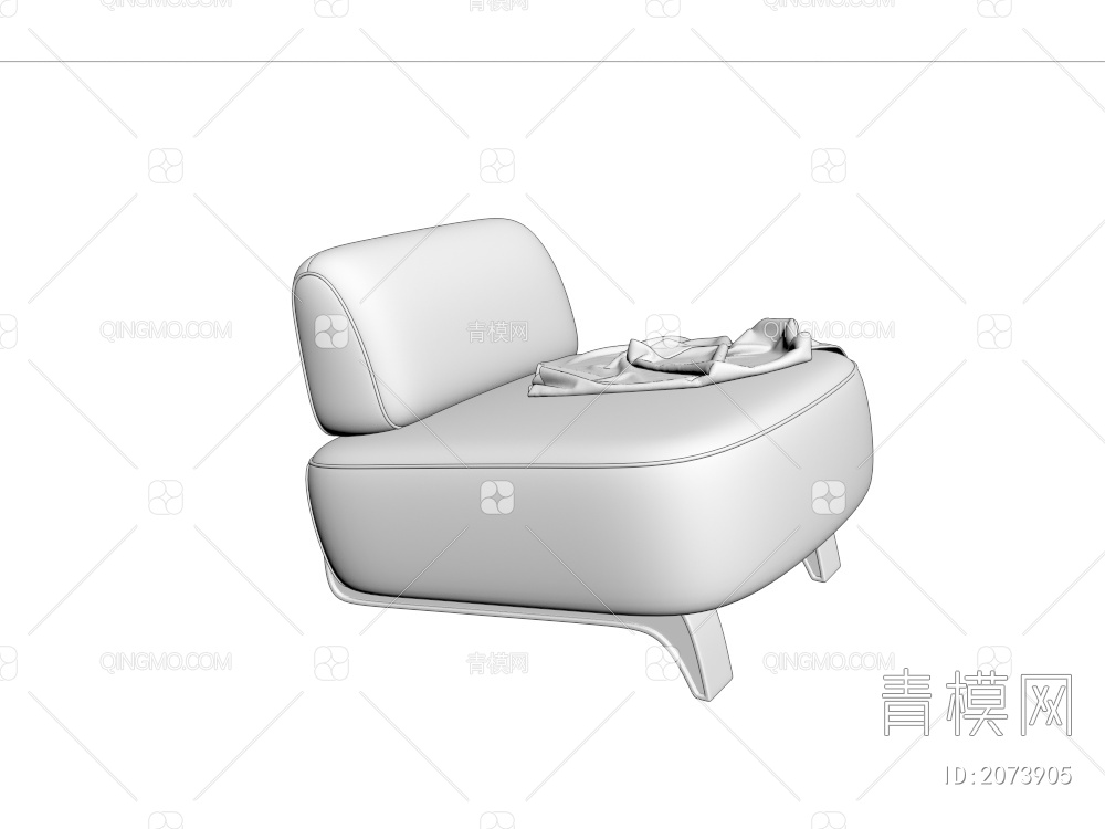 单人皮革沙发3D模型下载【ID:2073905】