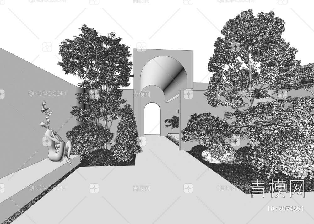 庭院景观3D模型下载【ID:2074691】