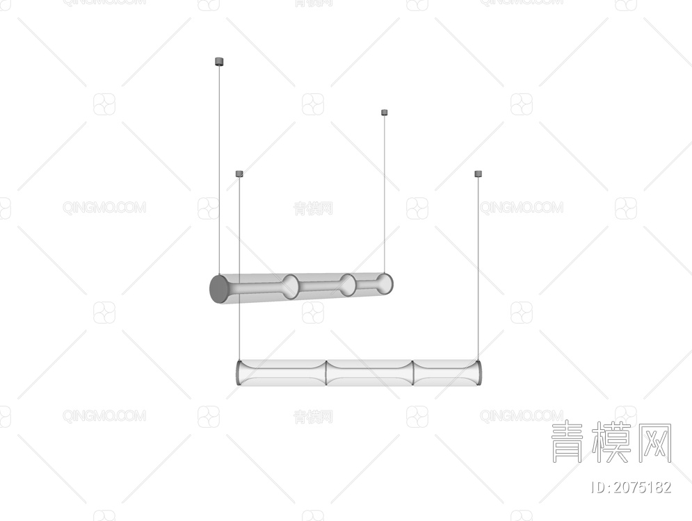 意大利Flos frisbi玻璃长条吊灯SU模型下载【ID:2075182】