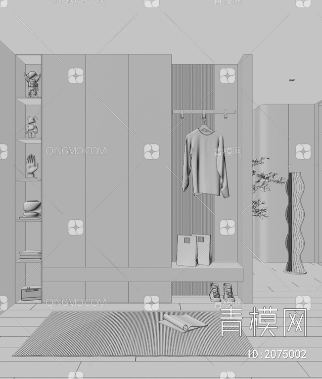 鞋柜3D模型下载【ID:2075002】