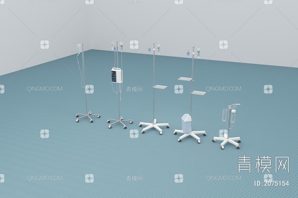 医院输液架 点滴架 吊针架3D模型下载【ID:2075154】