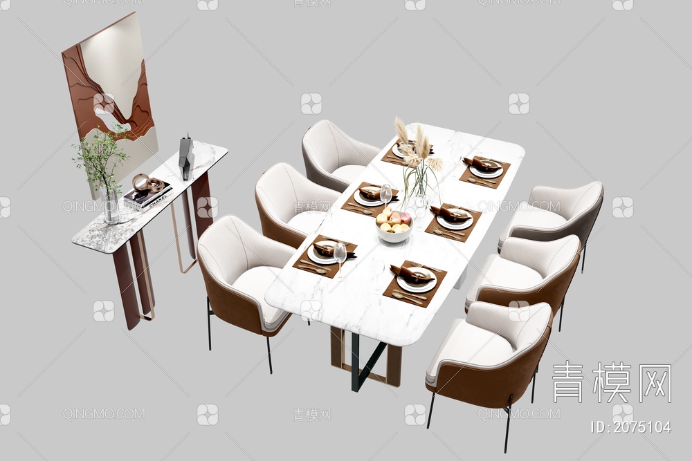 餐桌椅组合3D模型下载【ID:2075104】