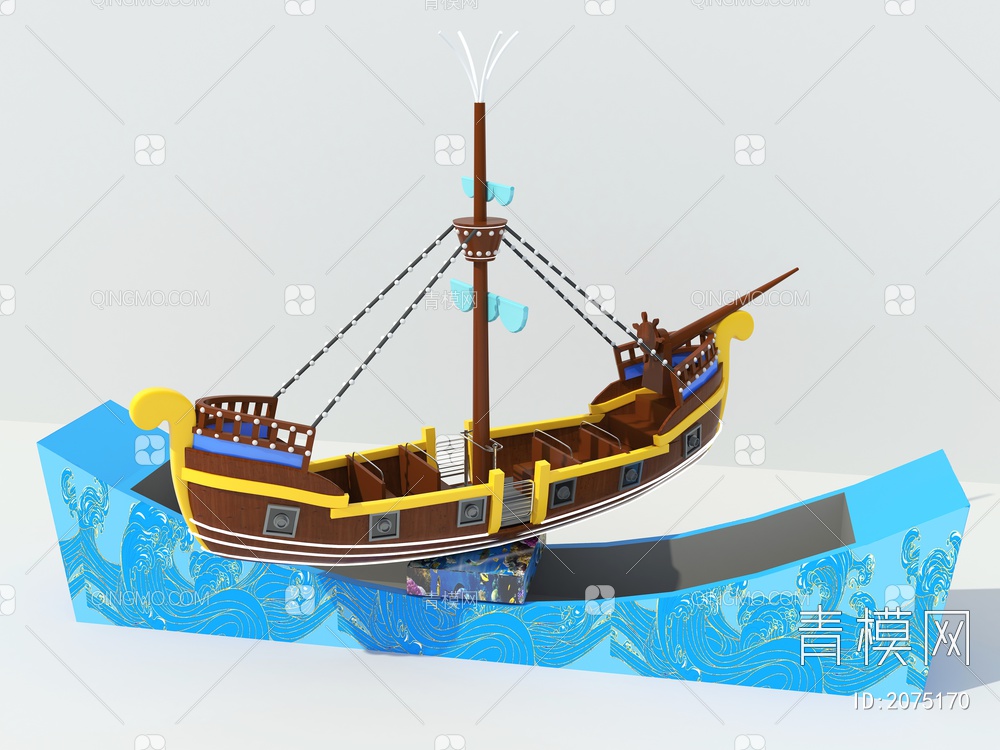 漂移海盗船SU模型下载【ID:2075170】