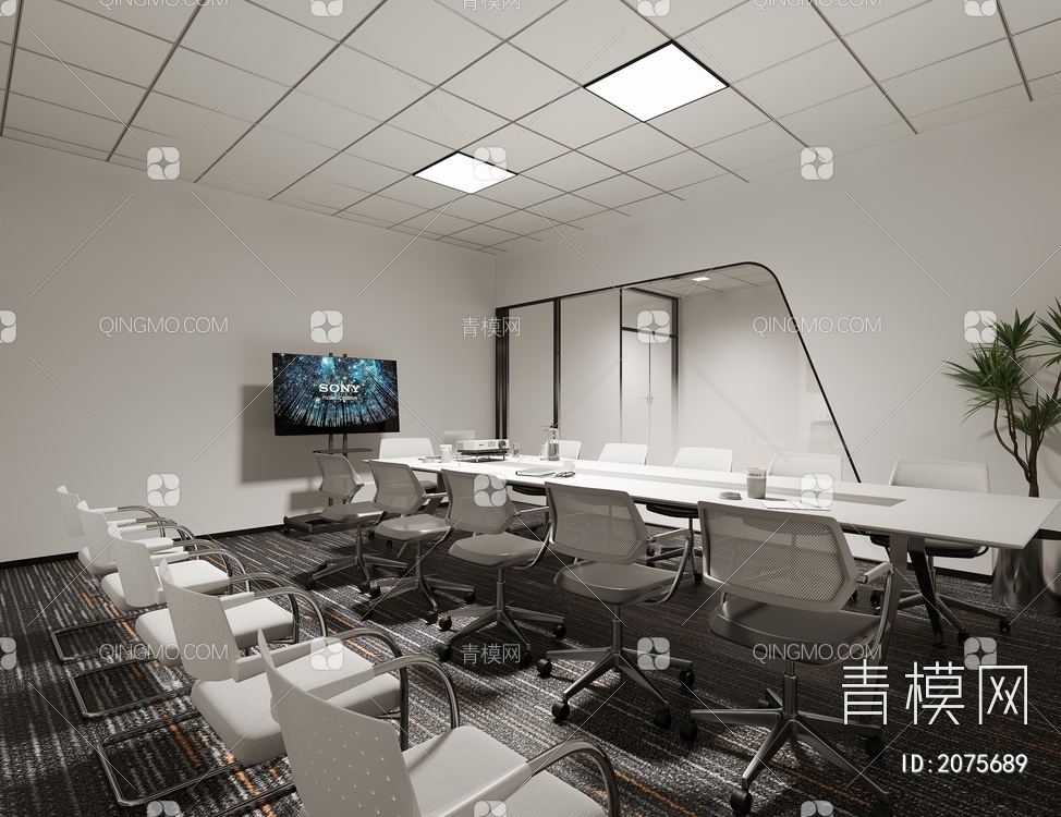 办公区 会议室3D模型下载【ID:2075689】