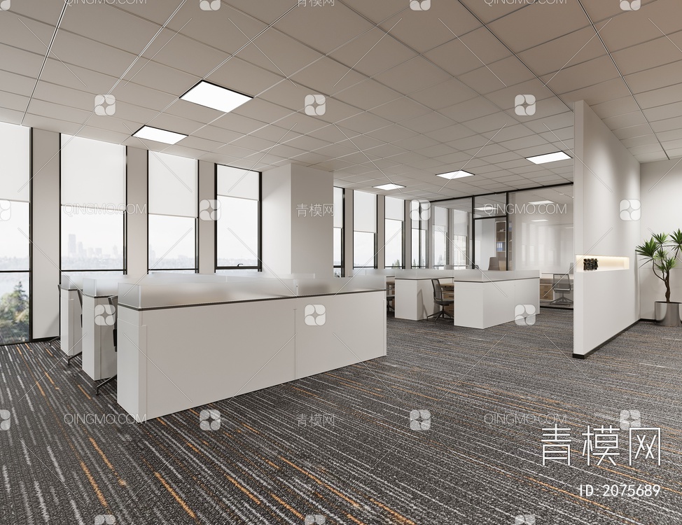 办公区 会议室3D模型下载【ID:2075689】