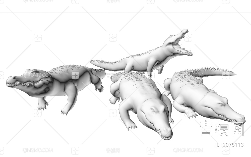 鳄鱼3D模型下载【ID:2075113】