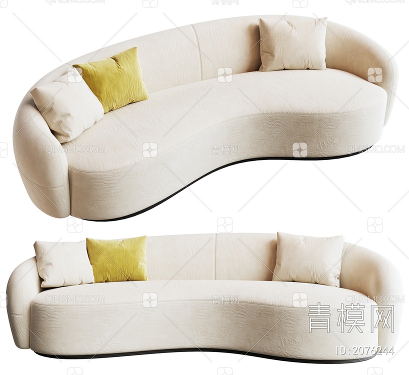 多人沙发  异型沙发3D模型下载【ID:2076244】