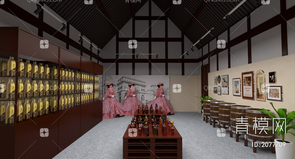 酒类展厅3D模型下载【ID:2077209】