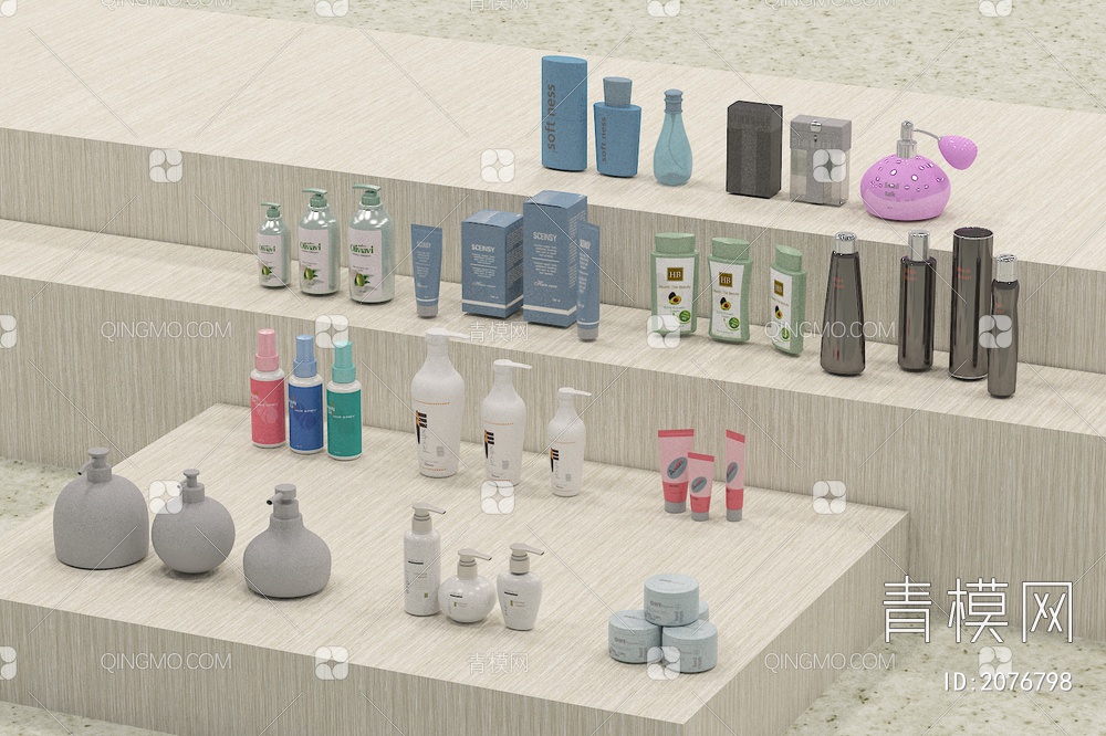 洗浴用品 洗发水3D模型下载【ID:2076798】