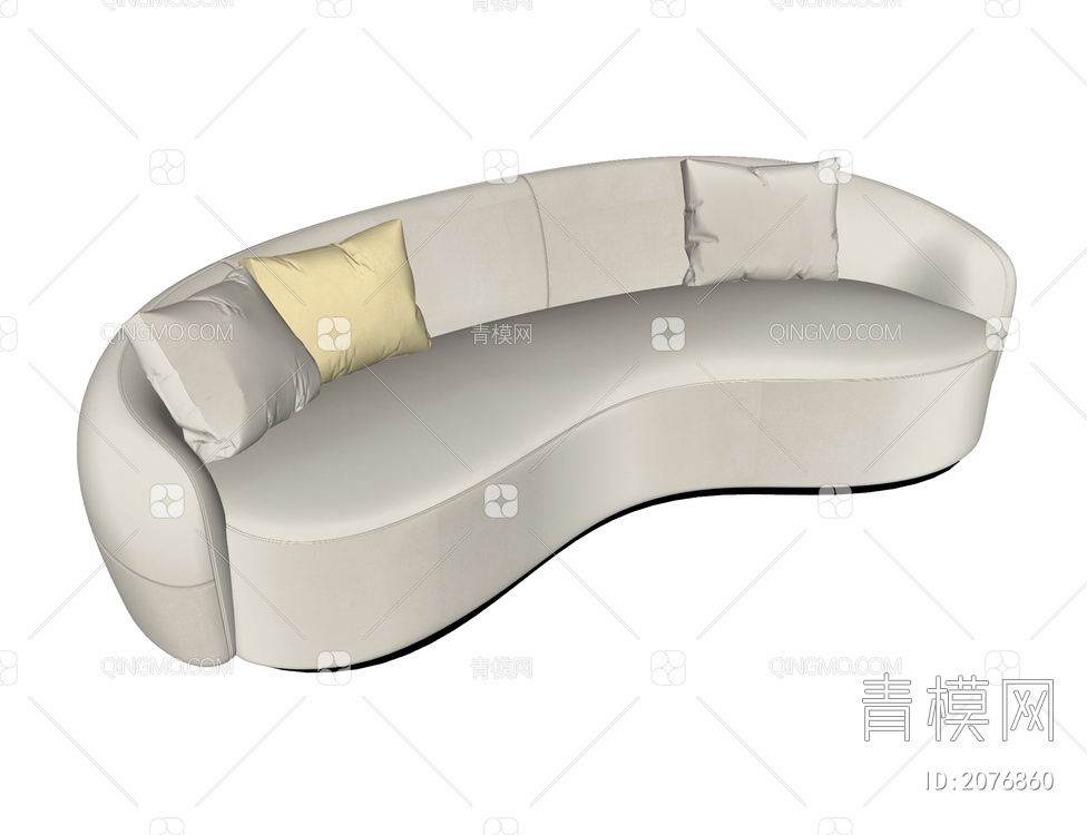 弧形沙发SU模型下载【ID:2076860】