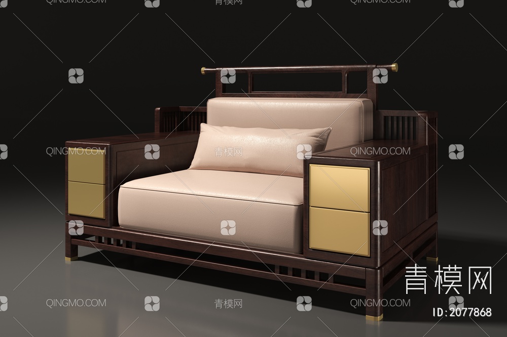 单人沙发3D模型下载【ID:2077868】
